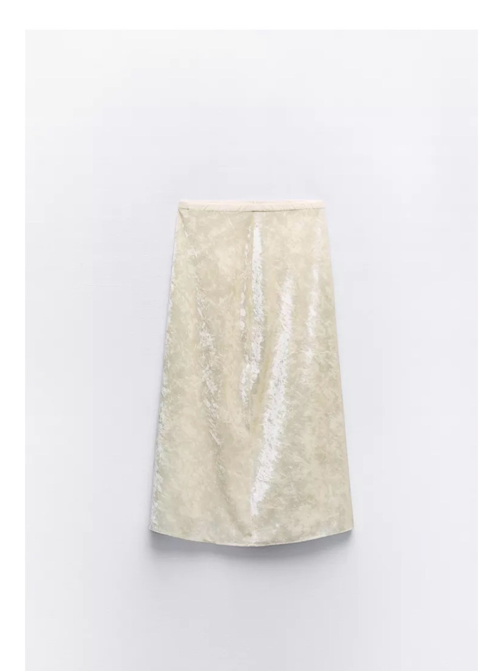 Zara Iridescent Cream Midi Skirt